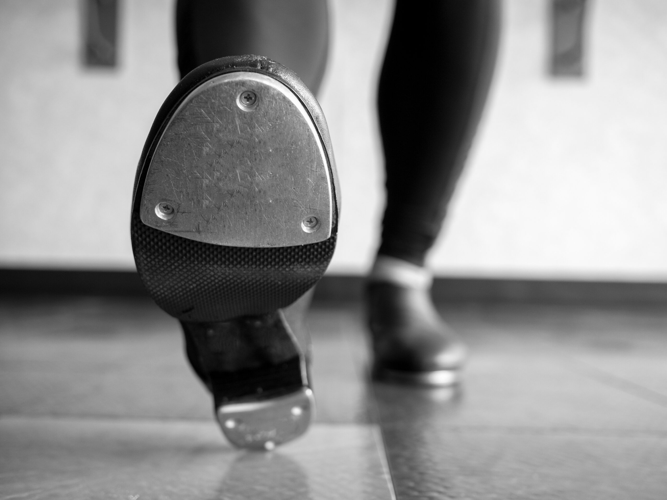 Black,And,White,Version,Of,Heel,Toe,In,Tap,Shoes